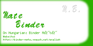 mate binder business card